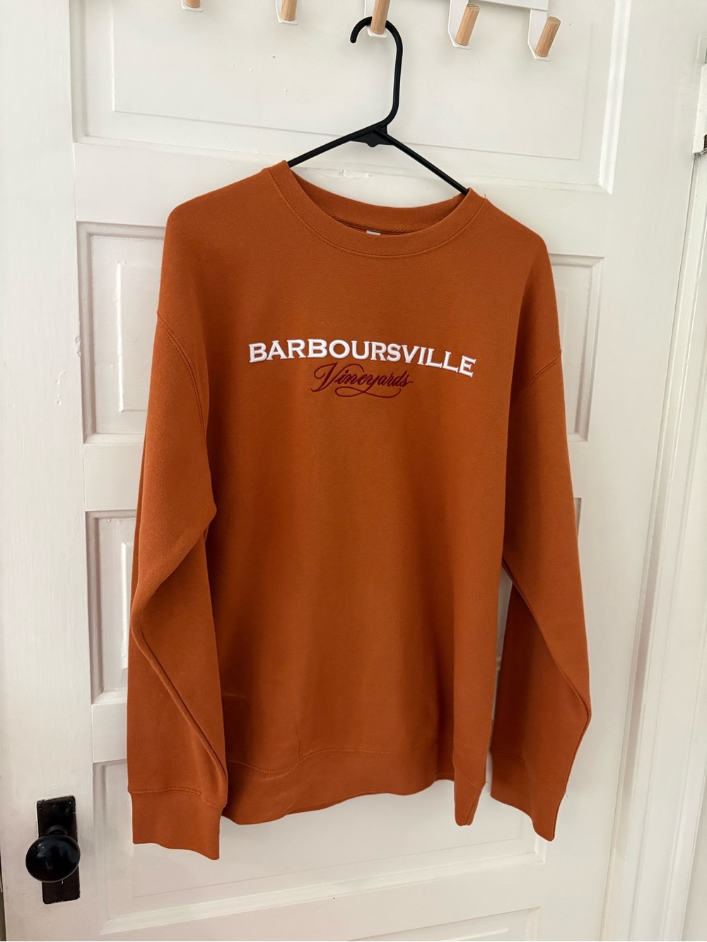 Embroidered Barboursville Vineyards Rust Orange Crewneck Sweatshirt